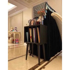 LP 장식장 턴테이블 수납장 정리 보관 거치대 진열대, 블랙 (길이45 폭35 높이76cm)