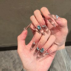 純手工穿戴式甲片高級感水鑽貓眼辣妹美甲小紅書爆款假指甲, 1個, BY1969儀態萬方:全碼(M/S/XS)#成品條30片/板