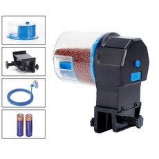 물고기 어항 자동 먹이 급여기 BLUE 12시간 24시간 조절 원터치 열대어 관상어 먹이 사료 추출기, 1개입