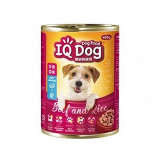 IQ Dog 聰明狗罐頭, 1個, 牛肉+米400g,超取限10罐/缺貨自動換口味勿接受勿下單