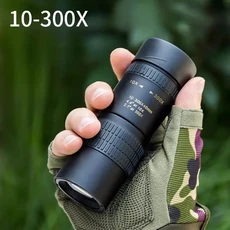 줌단일 렌즈 망원경 휴대용 야외 캠핑 조류 관찰 쌍안경 전문가용 조절 가능한 맑은 도구, 검은색