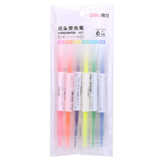 得力雙頭螢光筆 6色入 S627 記號筆 手帳繪圖