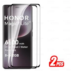 아너 매직7 라이트 5G 글래스 1-3개 곡면 스크린 보호필름 X9c 투명 강화유리, 01 HonorX9c Magic7Lite, 02 2 Pieces