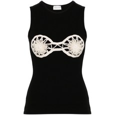 마그다부트림 플로럴 아플리케 골지 탱크 탑