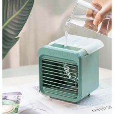 KC인증 무선 이동식 캠핑야외 미니 냉풍기, 블루