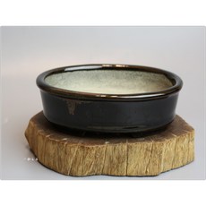 小樹安每 日本盆缽 加藤里美 飴釉橢圓鉢 13cm 日本手作沙拉碗 橢圓形缽, 1個