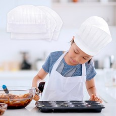 attizone 요리사 모자 (5개입) 역활놀이 꾸미기 파티용품, 요리사모자-(5개입), 요리사모자-(5개입)