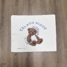 말랑곰 폭신 발매트 Marshmallow Bear Plush Mat, 1개, 크림