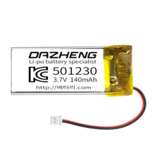 리튬폴리머 배터리 충전지 501230 3.7V 140mAh, 1개, 1개입