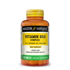 MASON natural 維生素B50複合補充錠, 100顆, 1罐