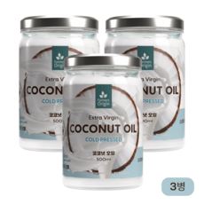 파머스오리진 엑스트라버진 코코넛오일, 500ml, 3개
