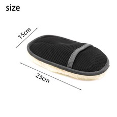 1/2/4Pcs 자동차 스타일링 양모 부드러운 세차 장갑 청소 브러시 오토바이 세탁기 케어 제품 미용 세차 용품, 블랙(23x15) 1개, 1개