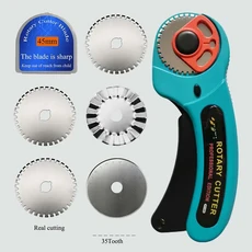 45mm 천공 로터리 커터 DIY 종이 핸드북 쉬운 찢어짐 물결 모양 레이스 엣지 도구 (예비 스킵 포함), 01 China Mainland, 05 FT145-35T3P35T11