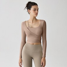 A+精選 假兩件式 網紗拼接 運動長袖 上衣 彈力下襬 緊身 跑步 速乾 健身服