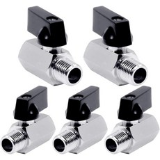 베두안 14 NPT 황동 미니 볼 밸브 암컷 x 수컷 차단 밸브5팩, 1/4" NPT (Thread, Pack of 5