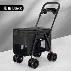 寵物推車 雙層 輕便 可摺疊 分離式, 1個, W688黑丨可摺疊+不可分離