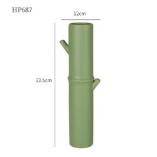 中式綠色陶瓷竹節花瓶, HP687第三高2279