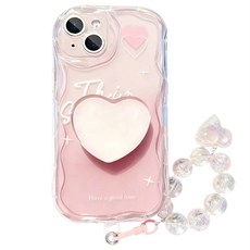 갤럭시 A06 A16 A26 A36 A56 A13 4G A13 5G A17 물결 웨이브 팔찌 하트 그립톡 세트 실리콘 케이스 D174