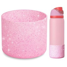 BUTRRRK Owala 946.4ml32온스 실리콘 물병 부츠 Owala용 미끄럼 방지 보호 슬리브 바닥 웜 옐로우 171351, 글리터 핑크