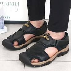 STAR FOS 男士皮涼鞋大碼男士休閒涼鞋 TK191S1