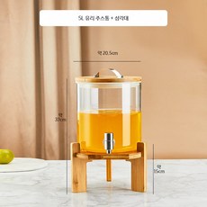 업소용 주스 디스펜서 8L 스텐 냉음료 셀프 음료 보관통, 5L 내열 유리 주스통