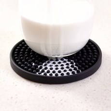 빈아미고 논슬립 실리콘 코스터 컵받침, 1개, 블랙