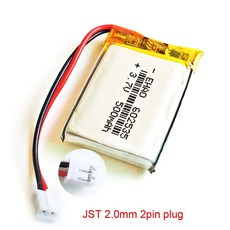 Lipo 폴리머 리튬 충전식 배터리 602535 JST PH 20mm 2 핀 GPS DVD 블루투스 녹음기 헤드셋 카메라용 37V 500mAh, 4)10pcs, 4)10pcs