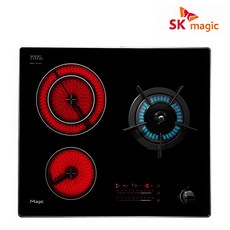 SK매직 가스하이브리드 3구 인덕션 2구+가스 1구 하이라이트 전기레인지 GRA-BH301H LNG 도시가스, 빌트인