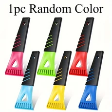 인체공학적 PVC 아이스 스크레이퍼 및 자동차 유리 눈삽 - 미끄럼 방지 손잡이가 있는 다기능 제빙 도구, 01 Random Color 1PC
