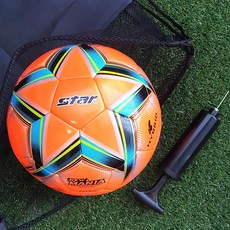 스타스포츠 뉴 매니아 풋살공 (브루스컴퍼니볼펌프메쉬볼낭세트), 1세트, 오렌지