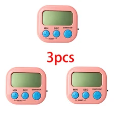 LCD 디지털 주방 타이머 마그네틱 쿠킹 대형 카운트다운 알람 시계 스톤고 홈 키친 액세서리, 03 3pcs