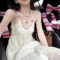 Yellwell여성 여름 민소매 레이스 원피스 휴가용 로맨틱 여름 드레스LST