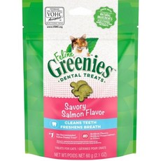 Greenies健綠 拿鐵貓花花 貓咪潔牙餅 2.1oz/60g 貓零食 貓健綠 貓潔牙零食, 開胃鮮鮭 2.1oz, 1個