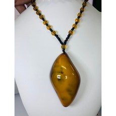 天然蜜蠟油料吊墜 鍊/掛墜/平安/避邪/擋煞/琥珀, 1個, 天然蜜蠟油料吊墜+鍊-水滴