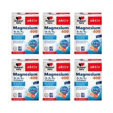 도펠헤르츠 액티브 마그네슘 400mg + 비타민 B1 B6 B12 엽산 600mcg 타블렛, 6개, 30정