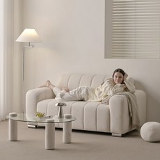 239616 슬레코폼 329 000원 COM01 라인 부클레 포켓스프링 패브릭 소파 2인용, 아이보리