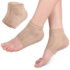 디심플 발 뒷꿈치 보습패드 보습양말 풋패드, 베이지, 2개