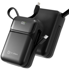 오지렌 올인원 22.5W 고속충전 대용량 보조배터리 20000mAh, 블랙, OJMH811