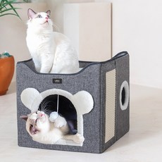 고양이 숨숨집 2단 방석 쿠션 하우스 스크래쳐 SF01O, 1개