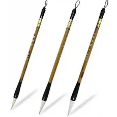 3가지 크기 나무 랙 펜 나머지 중국어 브러시 브러쉬 서예세트 전문가용 초보자 한자 아트, 01 Set of 3pcs