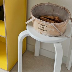 오그레 쿠앤크 라운드 스툴, 1개, 화이트