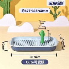 寵物便盆 屎盆 兔子廁所 防踩屎便盆 防掀屎尿盆 砂盆 兔兔大小便神器 荷蘭豬 龍貓專用, 沙漠綠洲狗廁所 Cute可愛版（深海藍灰, 1個