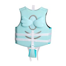 新款兒童救生衣 專業浮力衣 男女童浮力背心 紫玉蘭兒童, 淺藍色,M, 1個