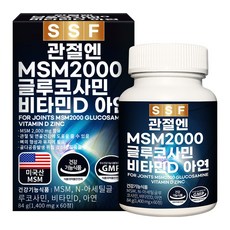 순수식품 관절 MSM 2000 글루코사민 비타민D 엠에스엠, 60정, 1개