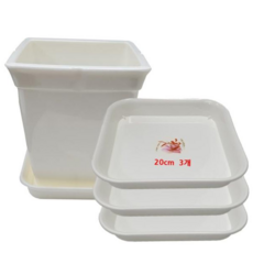 웰빙 플라스틱 3개 화분관리 정사각화분받침 20cm 화분거치대 59000EA 1EA, 본상품