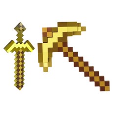 我的世界玩具模型弓箭 新春補貼價 可射出武器 附魔弓箭 變形劍鎬二閤一 火把礦燈, 黃色劍鎬二合一, 1個