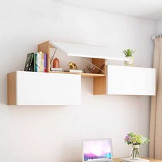 벽걸이장 벽걸이 수납장 원목 서랍장 카페 벽장 선반 책장 주방, 80cm 화이트