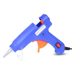 글루건 강력접착제 접착제 미니 20W 핫멜트 DIY 가정용 산업 열 온도 EU 220v 전기 수리 도구 사용 7mm 스틱, [04] EU plus blue, [01] 20와트