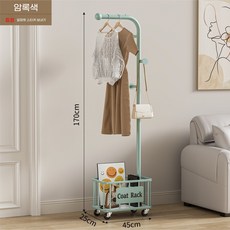 수납행거 옷걸이 모자 가방걸이 블랙 인테리어 스탠드 행거, E. F형 3후크 그린 굵은 탄소강 소재 금속 유니버셜