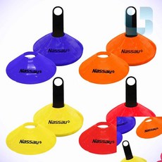 더제이 낫소 NZTEC 접시콘 세트 10개 축구훈련용품 체육교구 축구연습, 그린